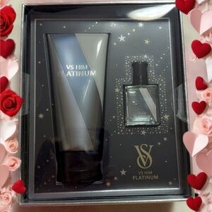 Victoria's Secret VS Him Platinum Cologne Set - Black and Silver